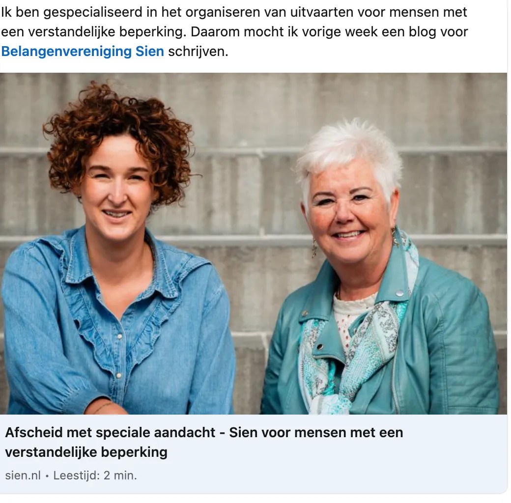 Foto bij ‘Uitvaarten voor en met mensen met een beperking’